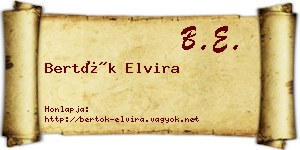 Bertók Elvira névjegykártya