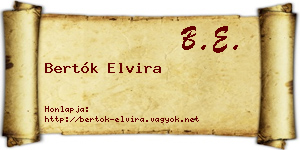 Bertók Elvira névjegykártya